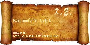 Kalamár Edit névjegykártya